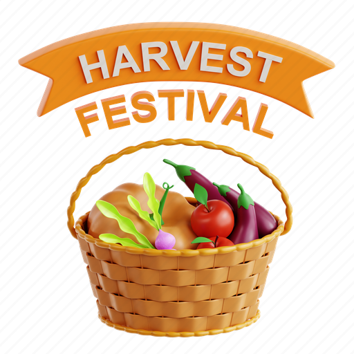 Harvest, basket, harvest basket, thanksgiving, 3d icon, 3d illustration, 3d render 3D illustration - Download on Iconfinder