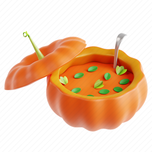 Pumpkin, soup, pumpkin soup, thanksgiving, 3d icon, 3d illustration, 3d render 3D illustration - Download on Iconfinder