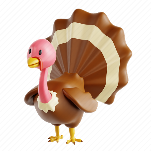 Turkey, bird, turkey bird, dinner, thanksgiving, 3d icon, 3d illustration 3D illustration - Download on Iconfinder
