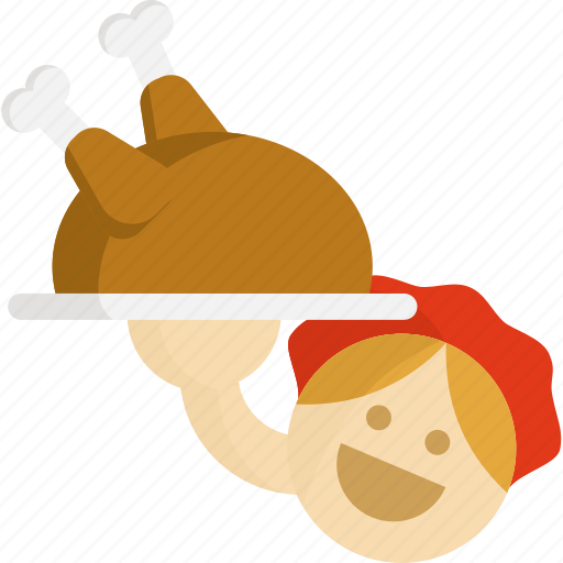 Chicken, cooking, restaurant, service, thanksgiving, turkey, woman icon - Download on Iconfinder