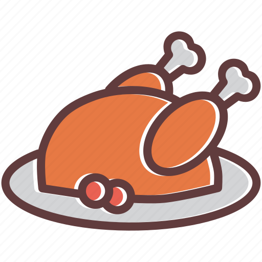 Dinner, feast, meat, thanksgiving, turkey, cranberries, hygge icon - Download on Iconfinder
