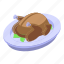 grilled, chicken, isometric 