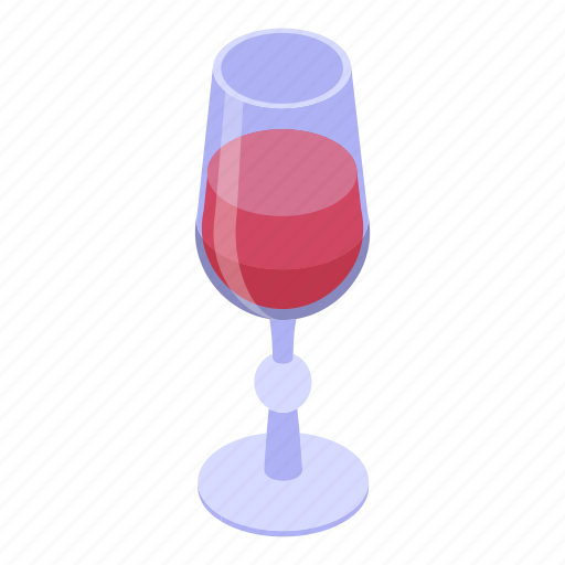 Glass, wine, isometric icon - Download on Iconfinder