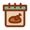 thanksgiving, calendar, event, schedule icon