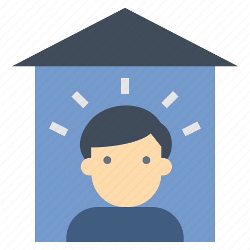 Alone, home, house, individual, quarantine, stay icon - Download on Iconfinder