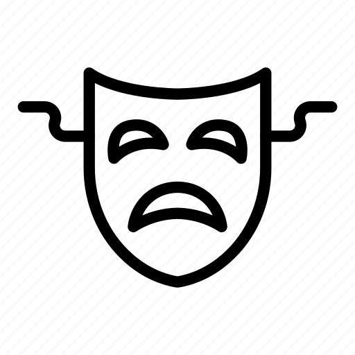 Face, logo, mask, performance, sad, silhouette, theatre icon - Download on Iconfinder