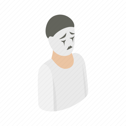 Comedian, hat, isometric, male, man, mime, pose icon - Download on Iconfinder