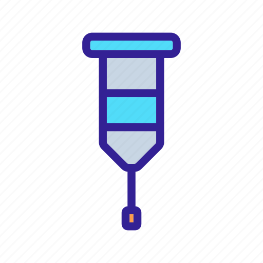 Contour, crutch, help, hospital, illness, medical, therapeutic icon - Download on Iconfinder