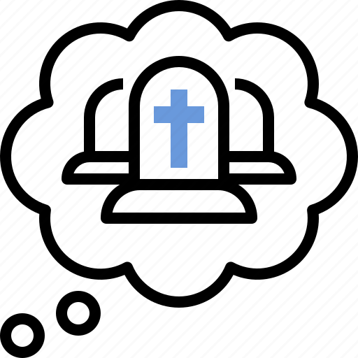 Dead, death, funeral, grave, grief, mind, think icon - Download on Iconfinder