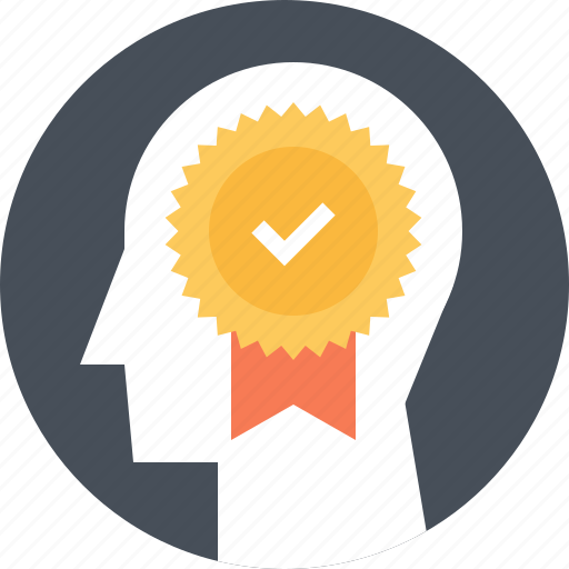 Badge, head, human, mind, success, thinking, win icon - Download on Iconfinder