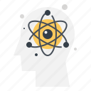 atom, head, human, mind, power, science, thinking
