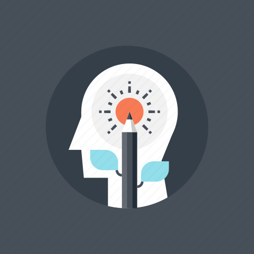 Growth, head, human, knowledge, mind, pencil, thinking icon - Download on Iconfinder