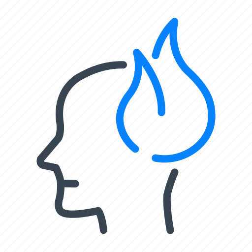 Head, think, thinking, mind, fire, flame, burn icon - Download on Iconfinder