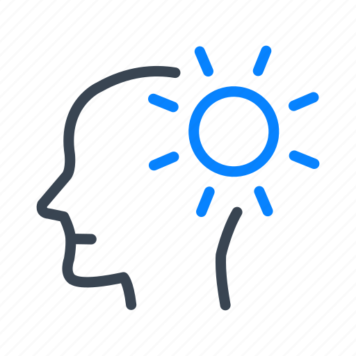 Head, think, thinking, mind, sun, positive, happy icon - Download on Iconfinder
