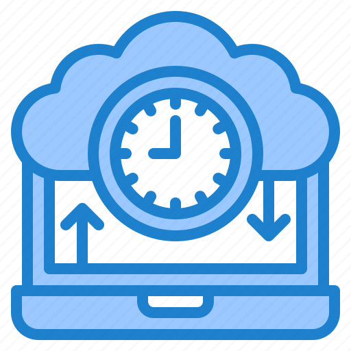Time, watch, clock, cloud, laptop icon - Download on Iconfinder