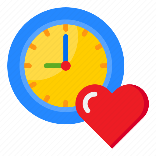 Clock, watch, time, timer, heart icon - Download on Iconfinder