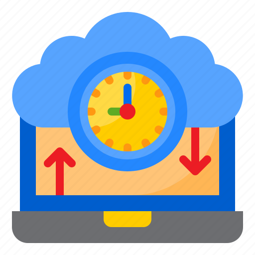 Time, watch, clock, cloud, laptop icon - Download on Iconfinder