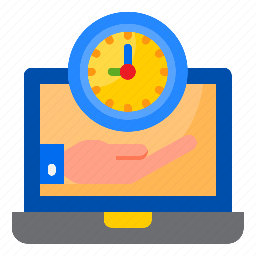 Watch, clock, time, laptop, hand icon - Download on Iconfinder