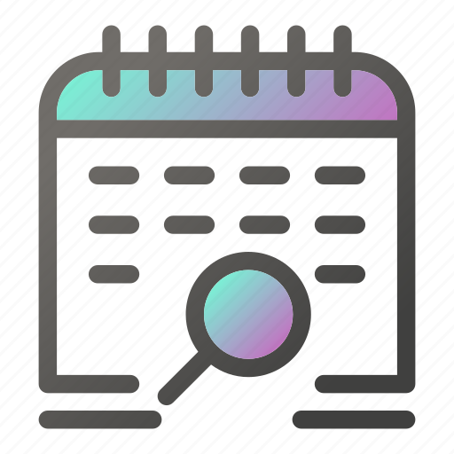 Calendar, date, magnifier, schedule, search icon - Download on Iconfinder