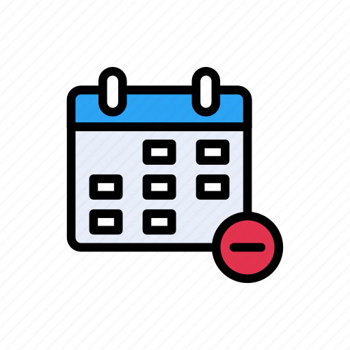 Calendar, date, minus, month, remove icon - Download on Iconfinder