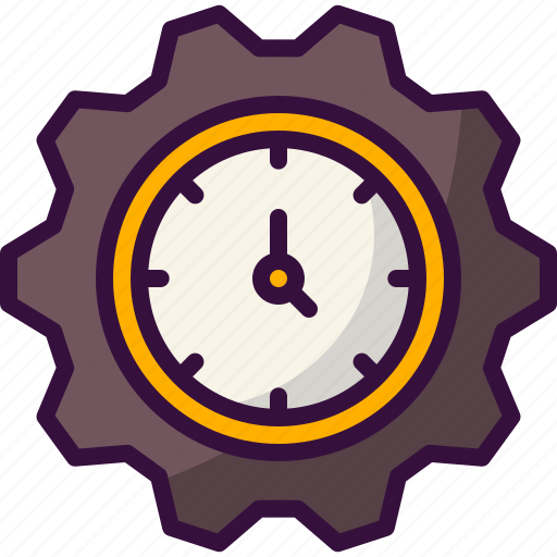 Clock, gears, time, date, management, wall, organization icon - Download on Iconfinder