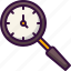 magnifying, glass, time, date, loupe, clock 