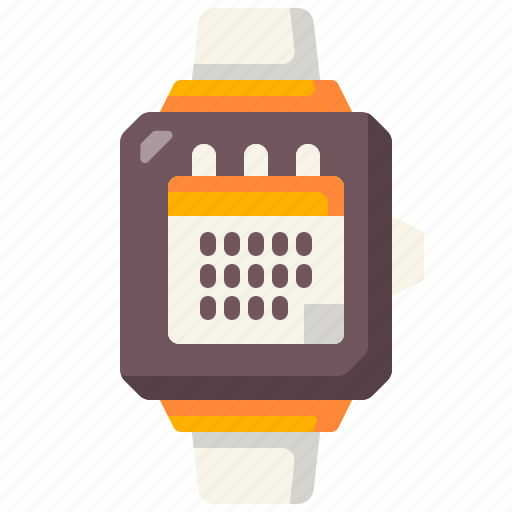 Calendar, smartwatch, watch, apps, wristwatch, electronics, technology icon - Download on Iconfinder