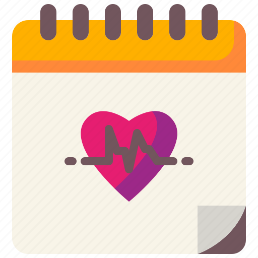 Calendar, time, date, heart, rate, wellness, planning icon - Download on Iconfinder