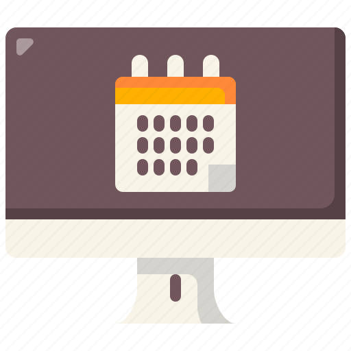 Calendar, time, date, monitor, virtual, event, schedule icon - Download on Iconfinder