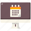 calendar, time, date, monitor, virtual, event, schedule, organization, online 