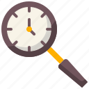 magnifying, glass, time, date, loupe, clock