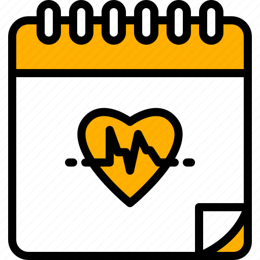 Calendar, time, date, heart, rate, wellness, planning icon - Download on Iconfinder