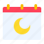 crescent, calendar, month, moon, lunar 