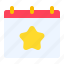event, star, calendar, month, schedule 