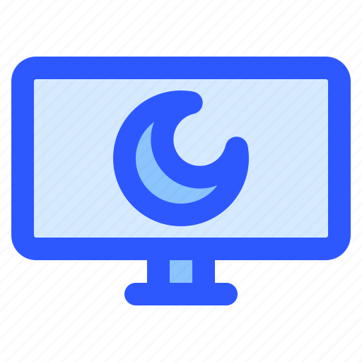 Night, crescent, computer, office, laptop icon - Download on Iconfinder