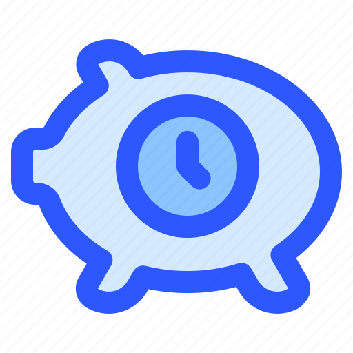 Piggy, time, clock, hour, saving icon - Download on Iconfinder