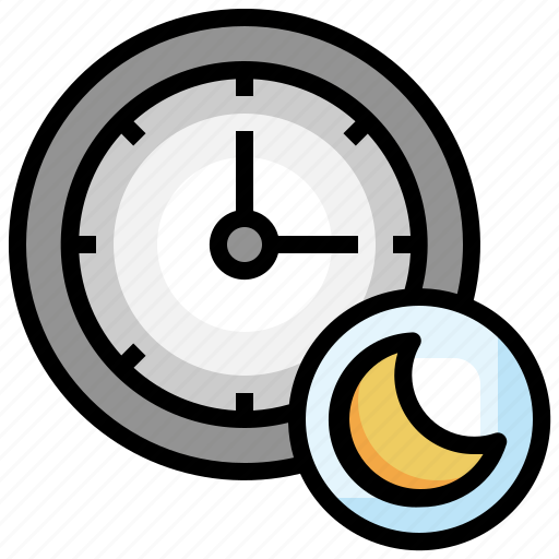 Night, clock, moon, time, alarm icon - Download on Iconfinder