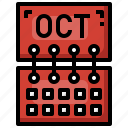 october, calendar, month, time