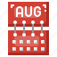 august, calendar, month, time 