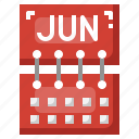 june, calendar, month, time