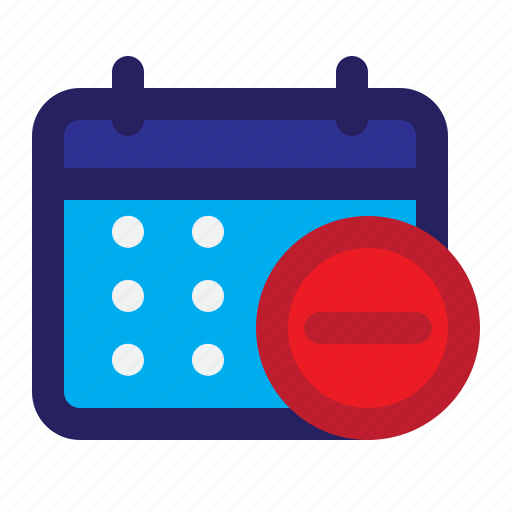 Schedule, delete, remove, agenda, date, event, planner icon - Download on Iconfinder