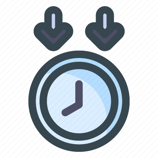 Down, time, clock, arrow, direction, navigation, location icon - Download on Iconfinder