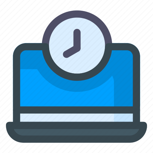 Laptop, time, clock, watch, computer, monitor, timer icon - Download on Iconfinder