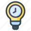 bulb, idea, time, clock, watch, light, timer 