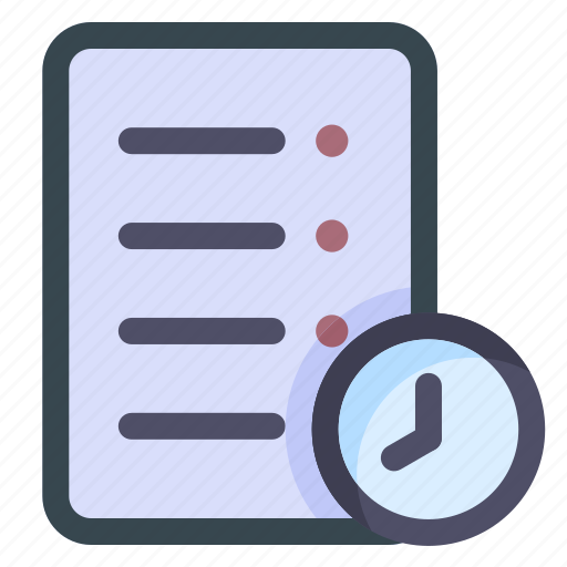 Document, time, file, format, extension, clock, folder icon - Download on Iconfinder