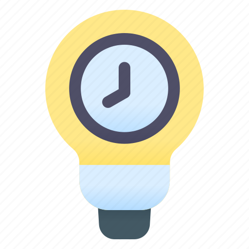 Bulb, idea, time, clock, watch, light, timer icon - Download on Iconfinder