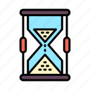 time, flat, line, hourglass, clock, timer, sand
