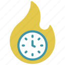 fire, time, flame, timer