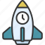 rocket, timer, launch, time 