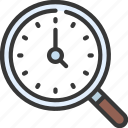 time, search, loupe, magnifying, glass